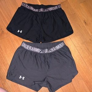 Bundle: 2 under armour small shorts black & grey